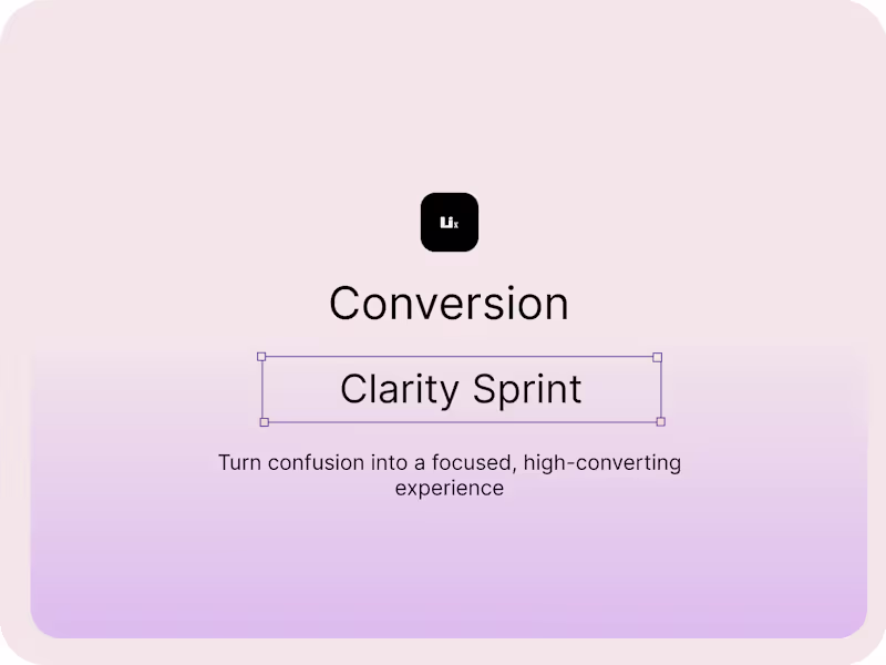 Cover image for Conversion Clarity Sprint