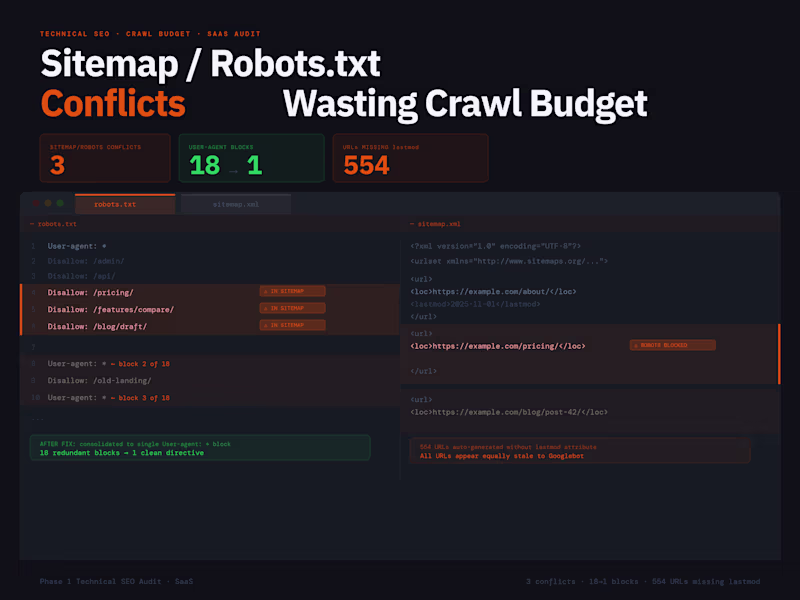 Cover image for Sitemap/Robots.txt Conflicts Wasting Crawl Budget