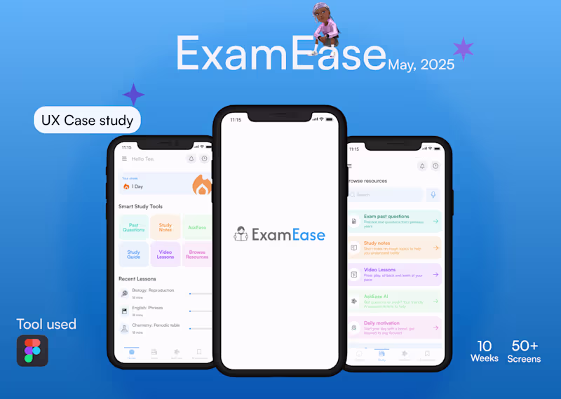 Cover image for ExamEase UX Case Study