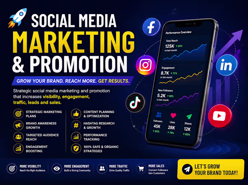 Cover image for Social Media Marketing & Brand Promotion for Growth & Engagement