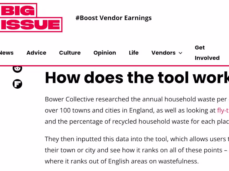 Cover image for DATA JOURNALISM: England’s least wasteful towns and cities 