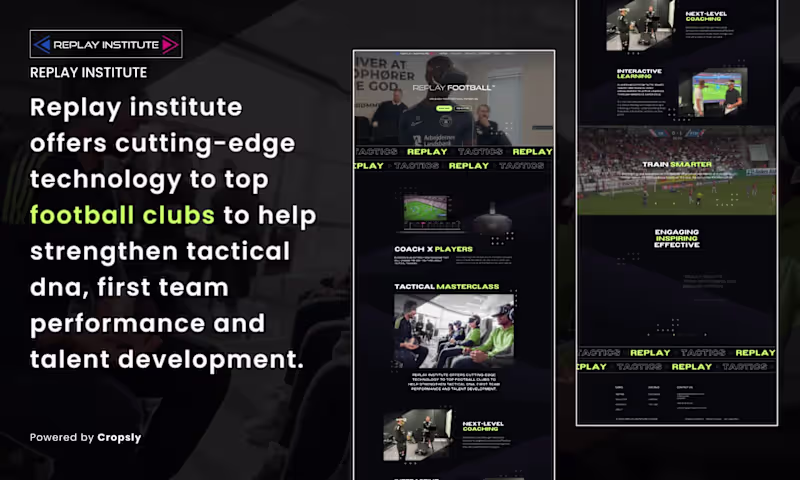Cover image for ReplayInstitute.com – Smarter Training, Better Performance 🏆🔥