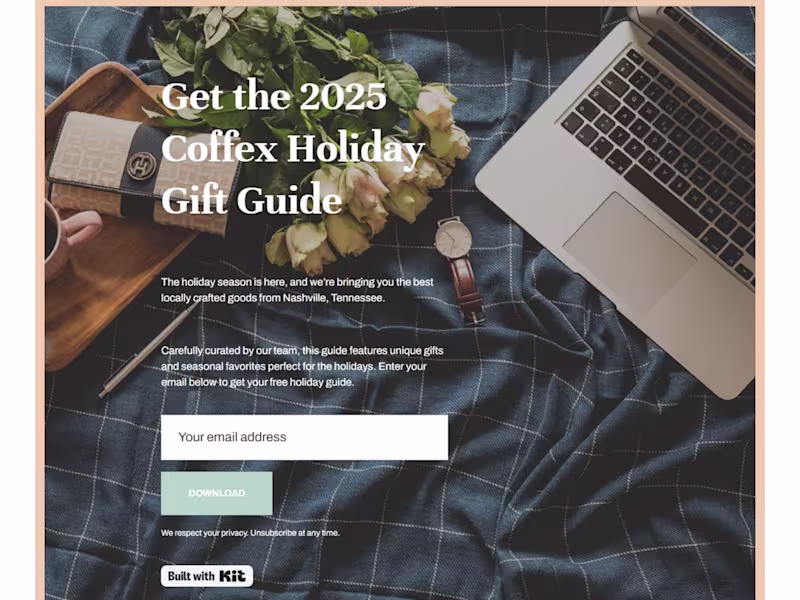 Cover image for Coffex 2025 Holiday Gift Guide Landing Page Design