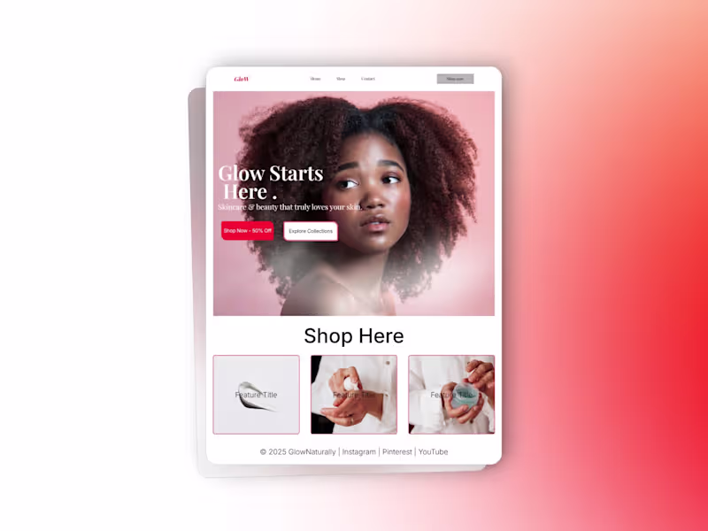 Cover image for Skincare landing page design 