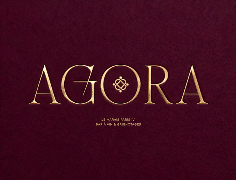 Cover image for Brand Identity for AGORA · Parisian Wine Bar
