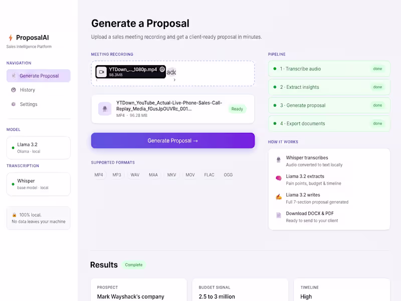 Cover image for ProposalAI: Streamlining Proposal Writing with AI
