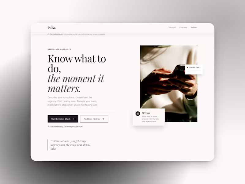Cover image for Pulse — AI Health Guidance & Emergency Assistance Platform