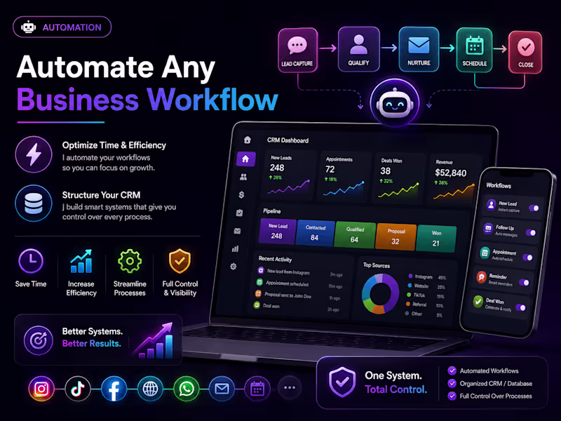 Cover image for [Automation] Business Flows & CRM (Make, N8N & Zapier)
