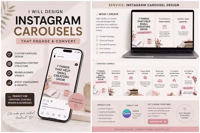 Cover image for Professional Carousel Design for Content Creators