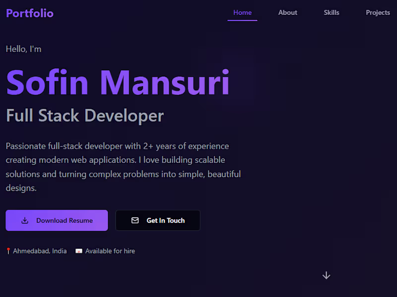 Cover image for Portfolio - Full Stack Developer