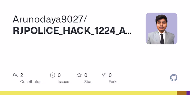 Cover image for Rajasthan Police Hackathon: Police Feedback System