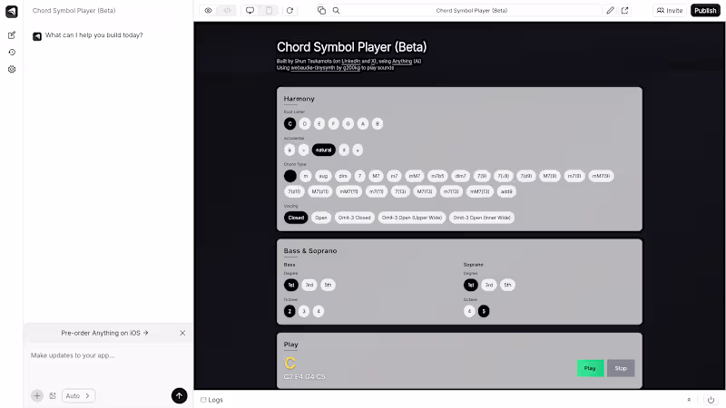 Cover image for Chord Symbol Player (Beta) The Chord Symbol Player, still in...