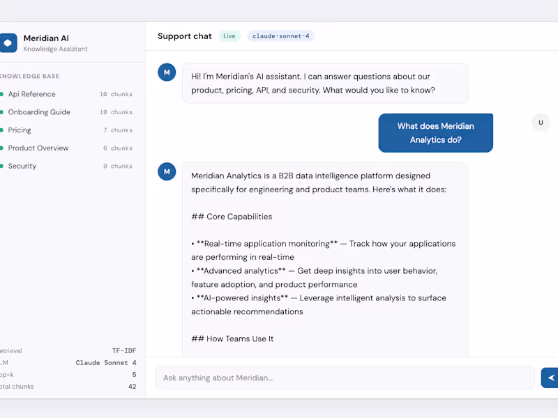 Cover image for Meridian AI Chatbot Demo 