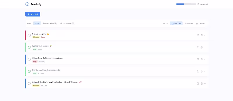 Cover image for Trackify - A Simple Task Tracker App