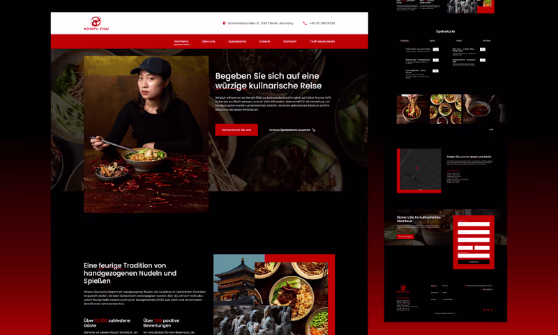 Cover image for Kongfu Chilli — Restaurant Website Design