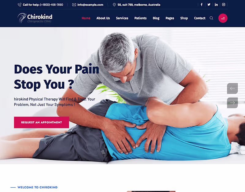 Cover image for Responsive Chiropractor Medical Website Design