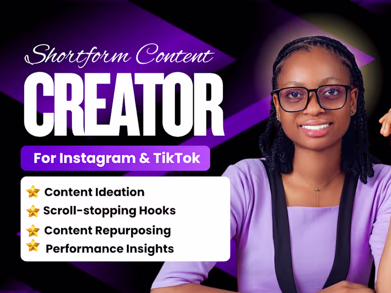 Cover image for Short-Form Content Creator for Instagram & TikTok Strategy