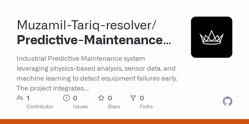 Cover image for Industrial Predictive Maintenance System Development