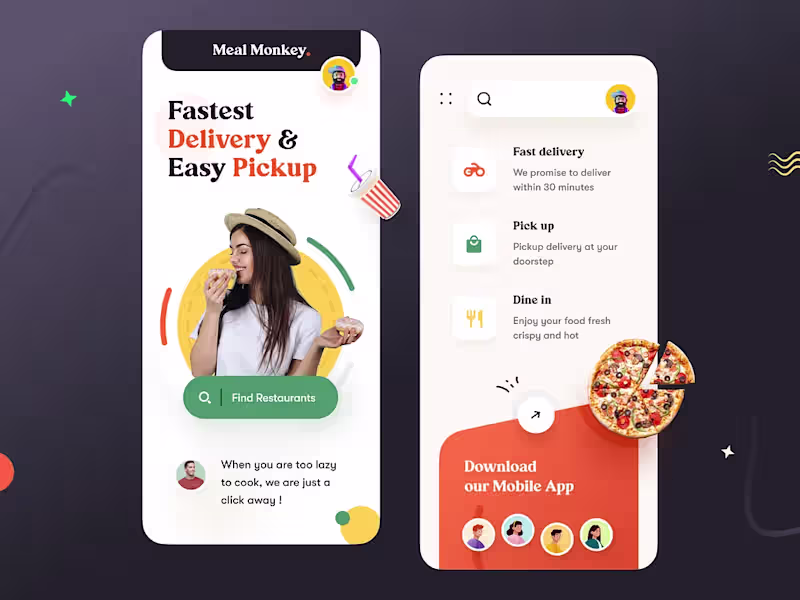 Cover image for Meal Delivery App UI Design

A