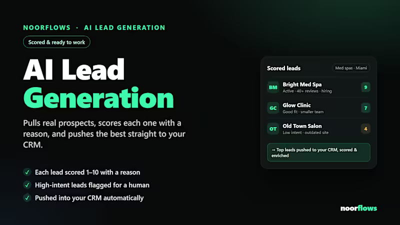 Cover image for AI Lead-Generation Pipeline — scrape, score & route leads