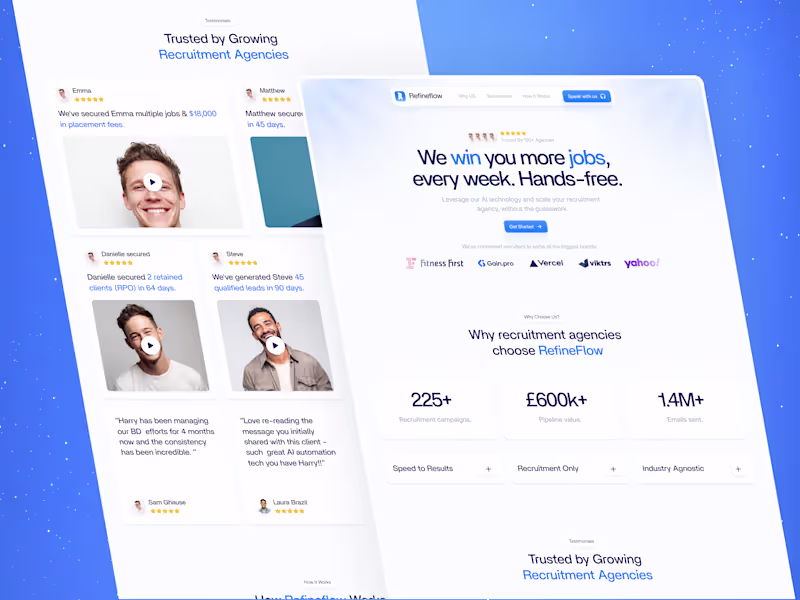 Cover image for RefineFlow Landing Page Design