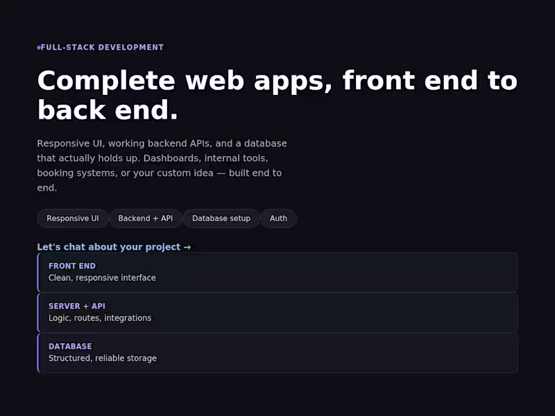 Cover image for Full Stack Web Application
