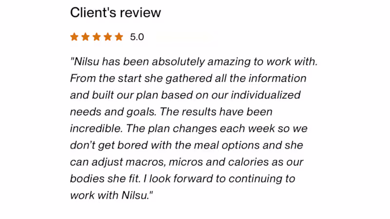 Cover image for 5-star client review — personalized