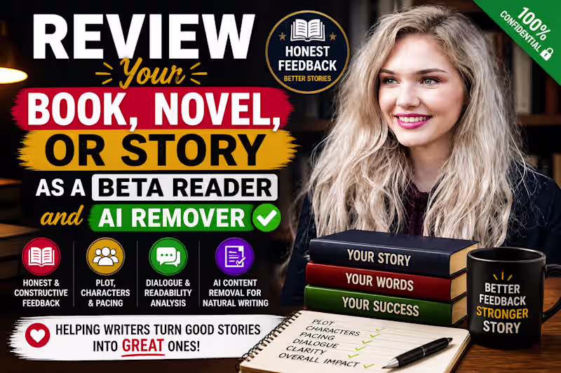 Cover image for review your book, novel, or