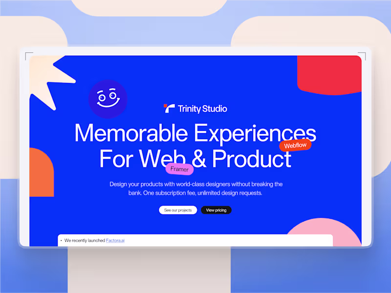 Cover image for Webflow/Framer/React Landing Page (One page)
