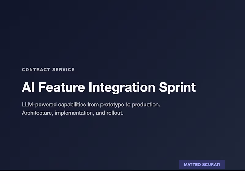 Cover image for AI Feature Integration Sprint