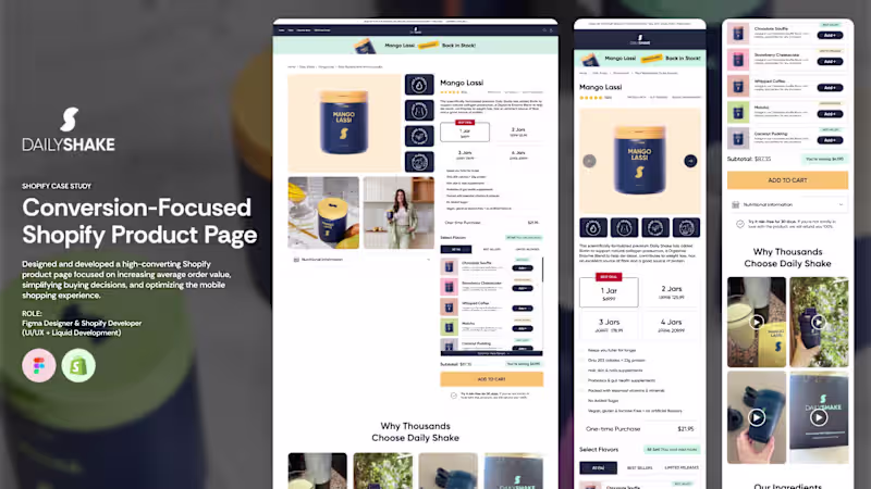 Cover image for Conversion-Focused Shopify Product Page (Design