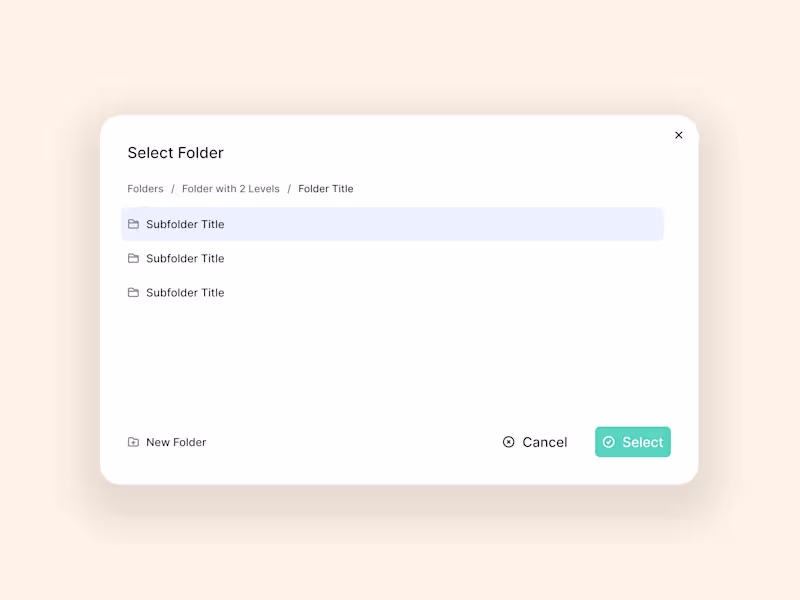Cover image for Select Folder Modal