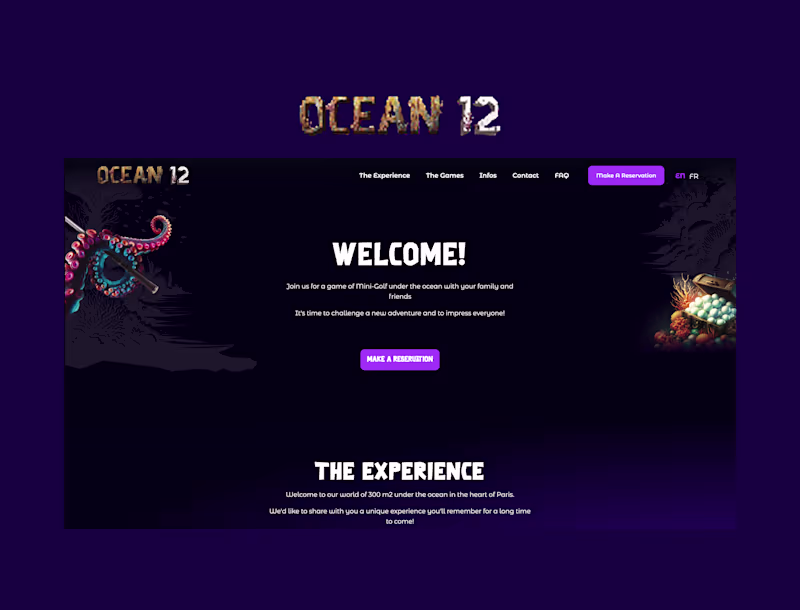 Cover image for Ocean 12 Website Design and Booking Implementation