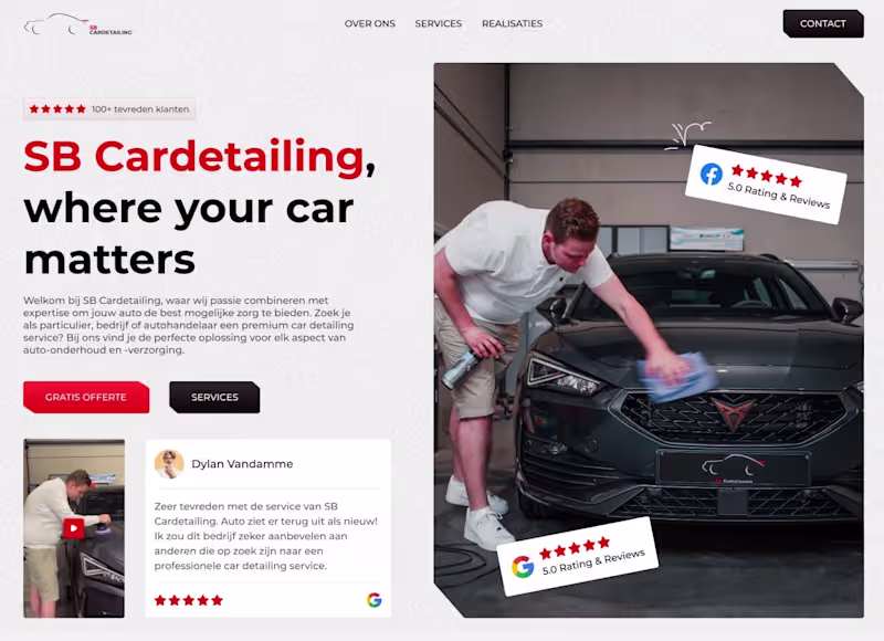 Cover image for Website Design and Development for SB Cardetailing