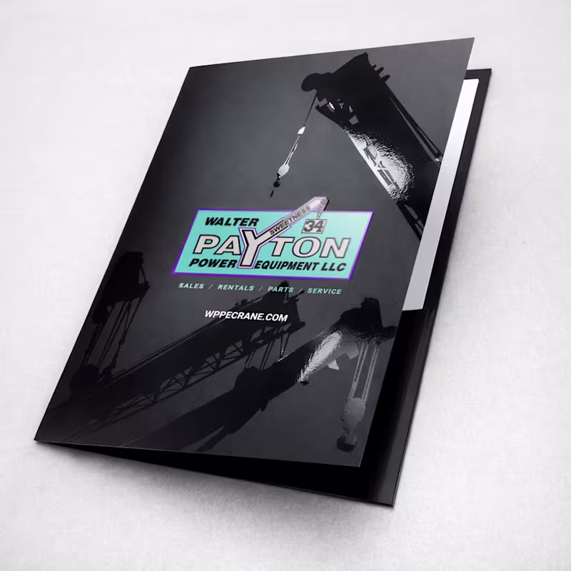 Cover image for Two pocket presentation folder for Walter Payton Power Equip...