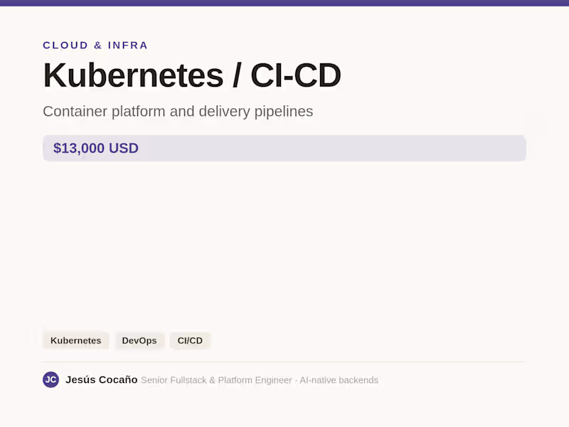Cover image for Kubernetes / Containers / CI-CD
