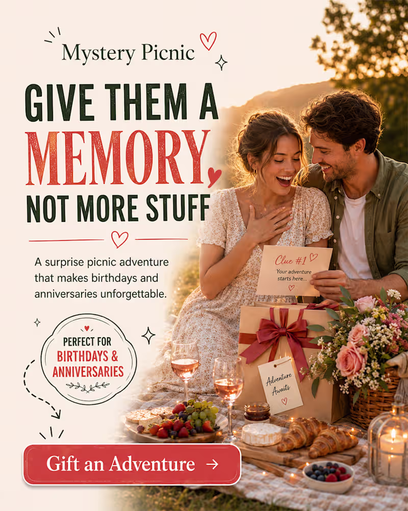 Cover image for Mystery Picnic Paid Social Static