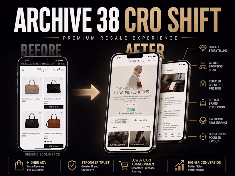 Cover image for Archive38 | Luxury Bag Shopify Website Redesign