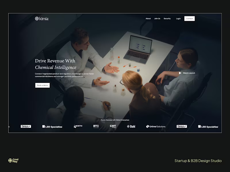 Cover image for Kima: Brand, marketing site & pitch deck for AI chemistry