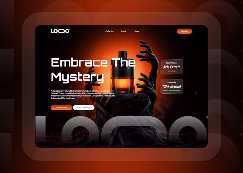 Cover image for Perfume Branding Hero Section UI