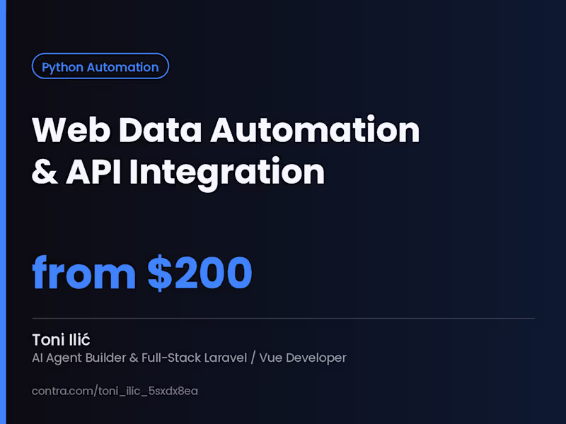 Cover image for Web Data Automation & API Integration Tool