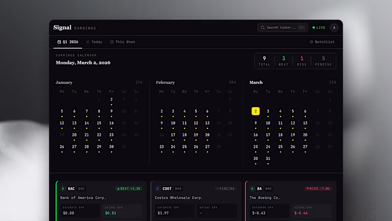Cover image for Signal - Real-time earnings Web-application