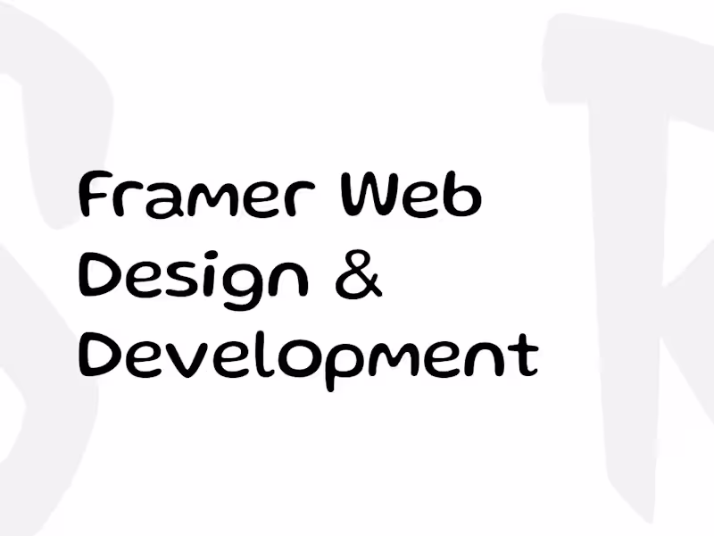 Cover image for Framer Website Design & Development