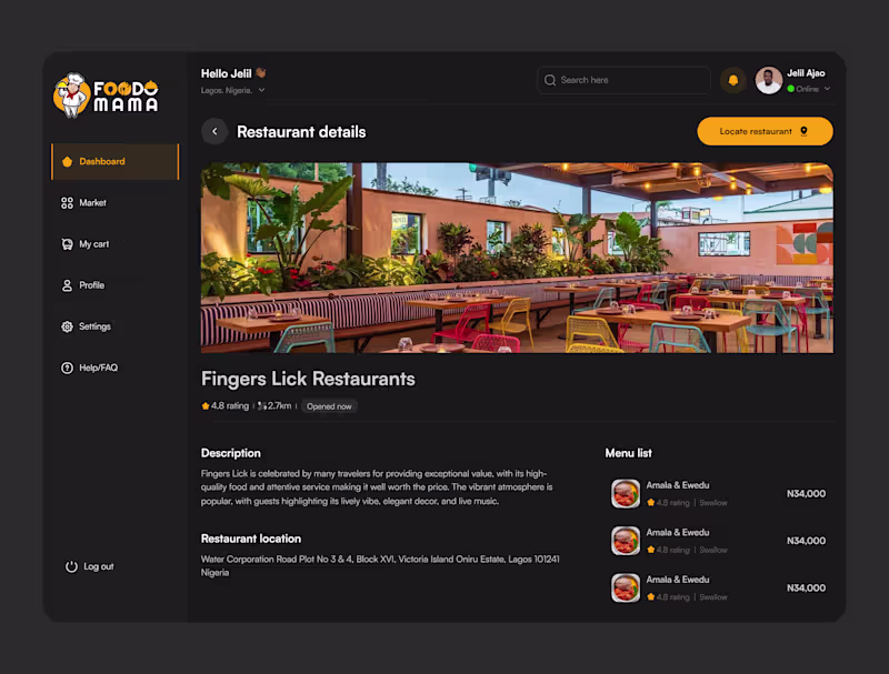 Cover image for Project: FoodoMama — Restaurant Details