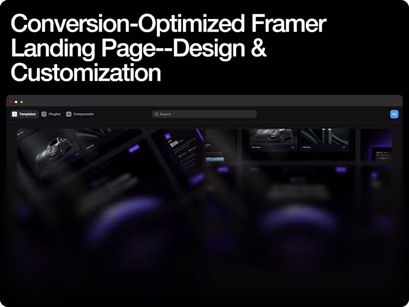 Cover image for Conversion-Optimized Framer Landing Page--Design & Customization