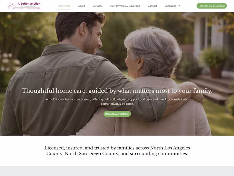 Cover image for Positioning & Website for a Home Care Franchise