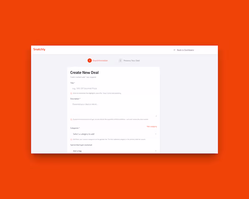 Cover image for Snatchly Deals Marketplace Development
