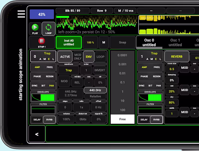 Cover image for Oscalate - Real-time Synthesizer & Sequencer for Android