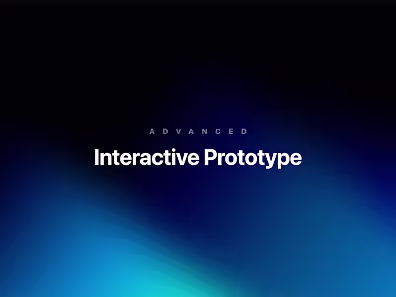 Cover image for Advanced Interactive Prototype