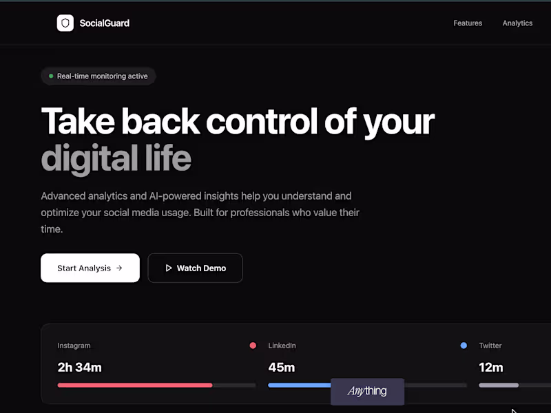 Cover image for Take back the control of your digital life. Built with @Anyt...